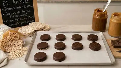 Cómo es la receta de los alfajores de arroz y chocolate. Cómo es la receta de los alfajores de arroz y chocolate.