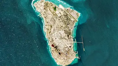 Vista aérea de la isla de Kharg Vista aérea de la isla de Kharg