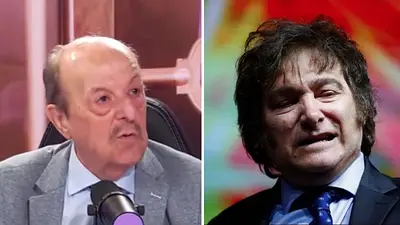 Julio Bárbaro y Javier Milei. Julio Bárbaro y Javier Milei.