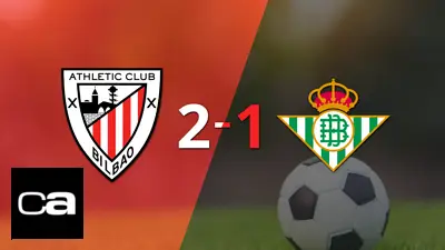 Con la mínima diferencia, Athletic Bilbao venció a Betis por 2 a 1 Con la mínima diferencia, Athletic Bilbao venció a Betis por 2 a 1
