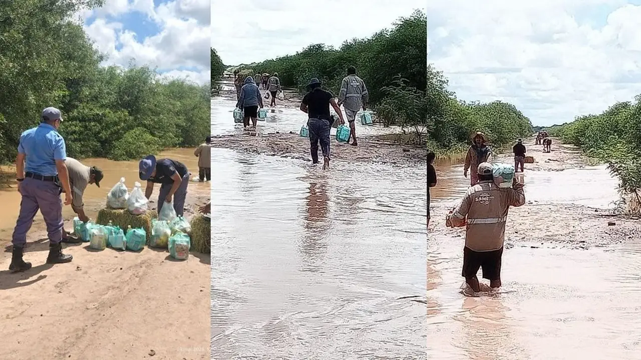 Por la crecida del río Bermejo, desde el Gobierno de Formosa asistieron a familias afectadas