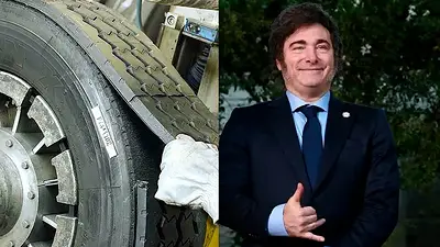 Neumáticos y Javier Milei Neumáticos y Javier Milei