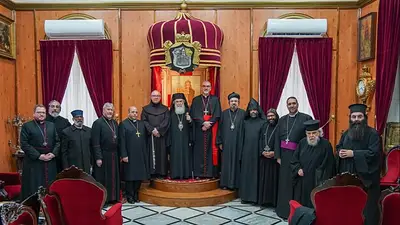 Patriarcas y titulares de las Iglesias de Jerusalén en una reunión de marzo 2026. Patriarcas y titulares de las Iglesias de Jerusalén en una reunión de marzo 2026.