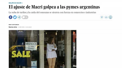 El diario más vendido de España durísimo con las medidas económicas de Macri El diario más vendido de España durísimo con las medidas económicas de Macri