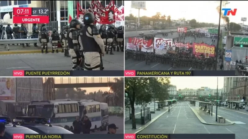 Hay bloqueos en el puente Pueyrredón y en la Panamericana