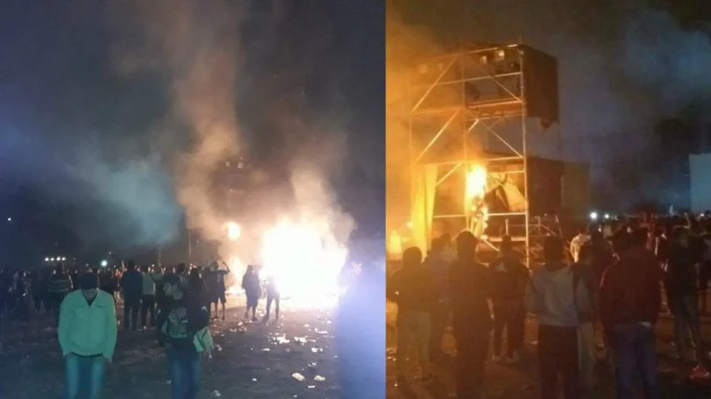 Escándalo con Viejas Locas: Pity Álvarez no salió a tocar y prendieron fuego el escenario