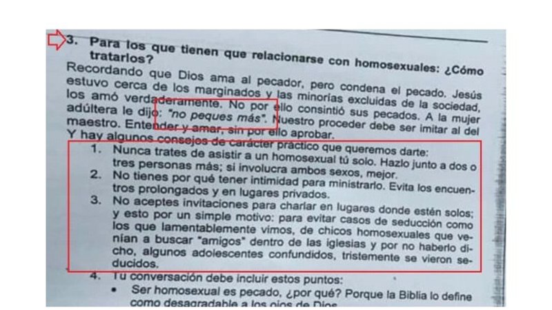 Una escuela religiosa de Entre Ríos repartió a sus alumnos una guía homofóbica