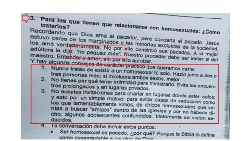 Una escuela religiosa de Entre Ríos repartió a sus alumnos una guía homofóbica