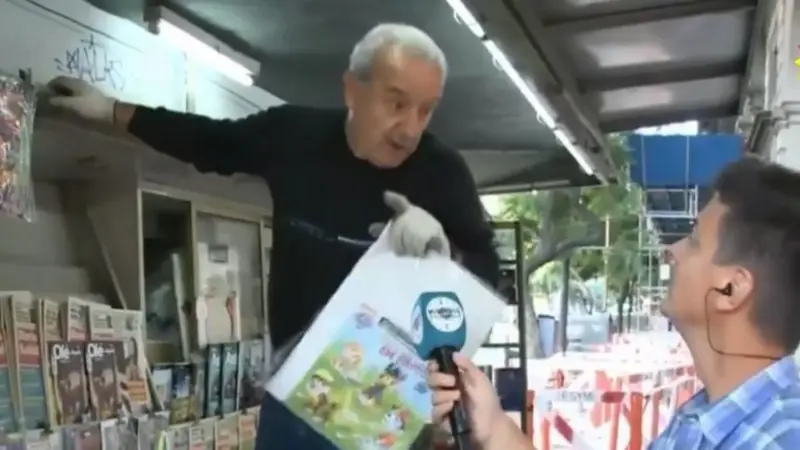 Un canillita le dijo de todo a un movilero de El Trece y le mandó un mensaje a Magnetto
