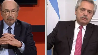 El enojo en cámara de Joaquín Morales Solá durante la entrevista a Alberto Fernández El enojo en cámara de Joaquín Morales Solá durante la entrevista a Alberto Fernández