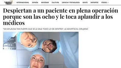 "Despiertan a paciente en plena operación porque le toca aplaudir a los médicos": la insólita publicación se volvió viral "Despiertan a paciente en plena operación porque le toca aplaudir a los médicos": la insólita publicación se volvió viral