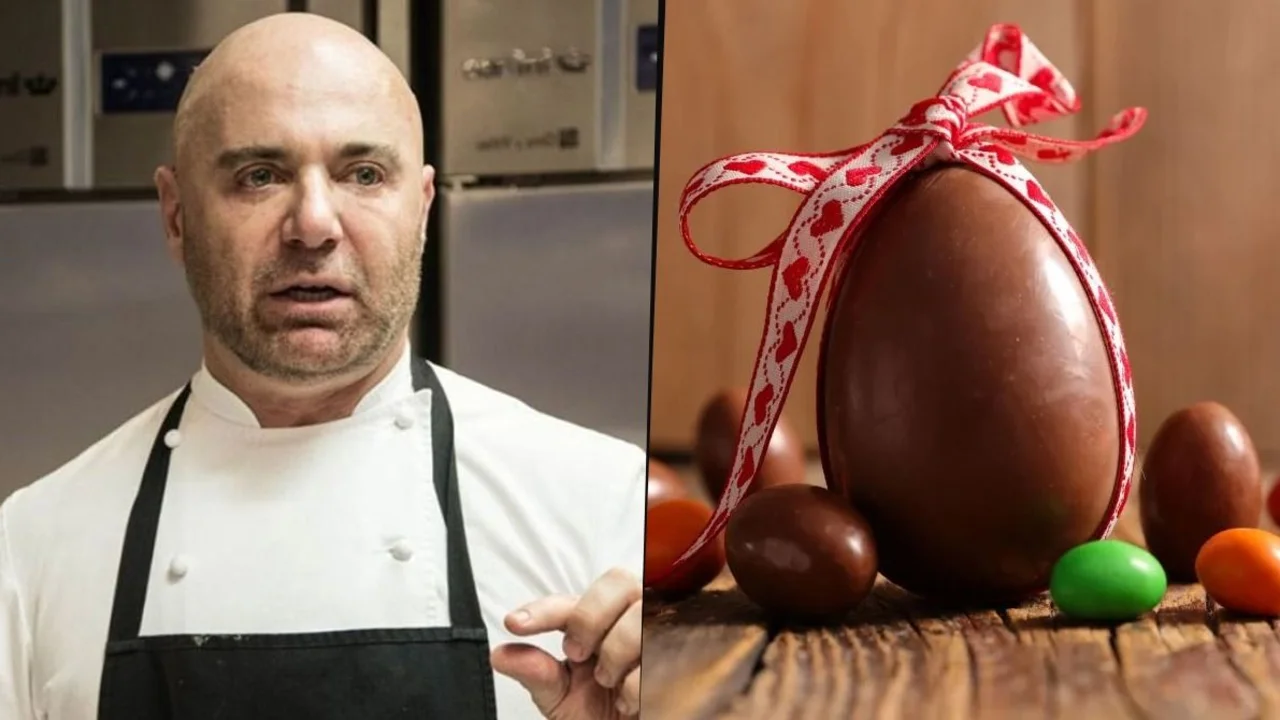 Germán Martitegui y los huevos de Pascua que vende en Semana Santa