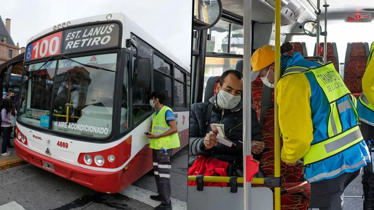 Permiso de circulación en un colectivo de Buenos Aires