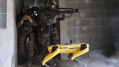 El ejército francés utiliza un robot cuadrúpedo para realizar maniobras militares El ejército francés utiliza un robot cuadrúpedo para realizar maniobras militares