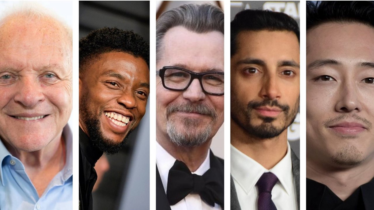 Premios Oscar. Anthony Hopkins. Chadwick Boseman, Gary Oldman. Riz Ahmed. Steve Yeun.