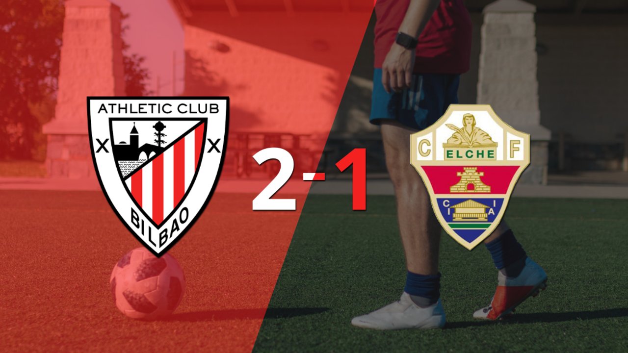 Athletic Bilbao le ganó a Elche en su casa por 2-1