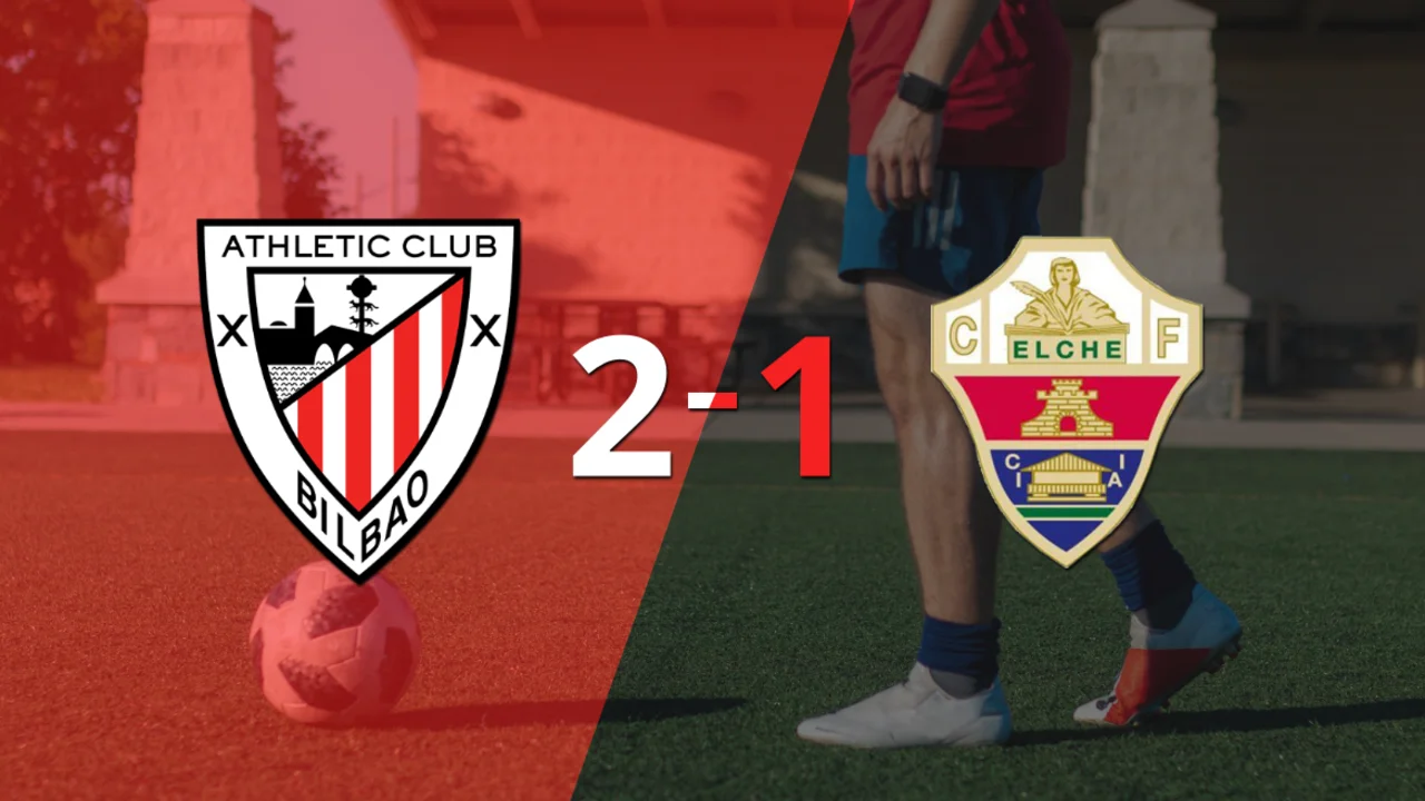 Athletic Bilbao le ganó a Elche en su casa por 2-1