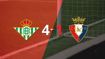 Betis golea 4-1 a Osasuna y Juanmi firma doblete Betis golea 4-1 a Osasuna y Juanmi firma doblete