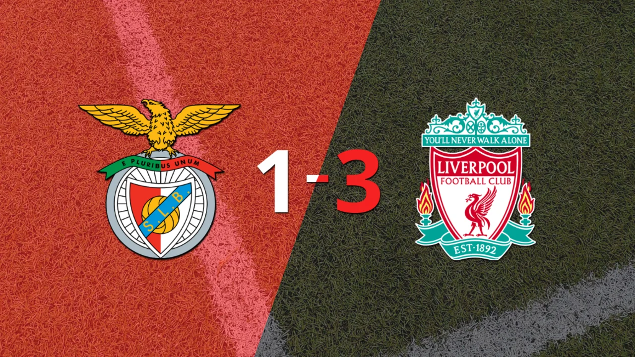 Liverpool venció en su casa a Benfica por 3-1