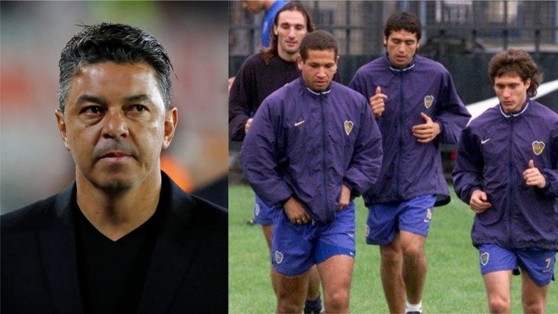 Marcelo Gallardo, Rolando Schiavi, Antonio Barijho, Juan Román Riquelme y Guillermo Barros Schelotto