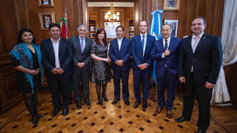 Cristina recibió al presidente de Bolivia en el Senado