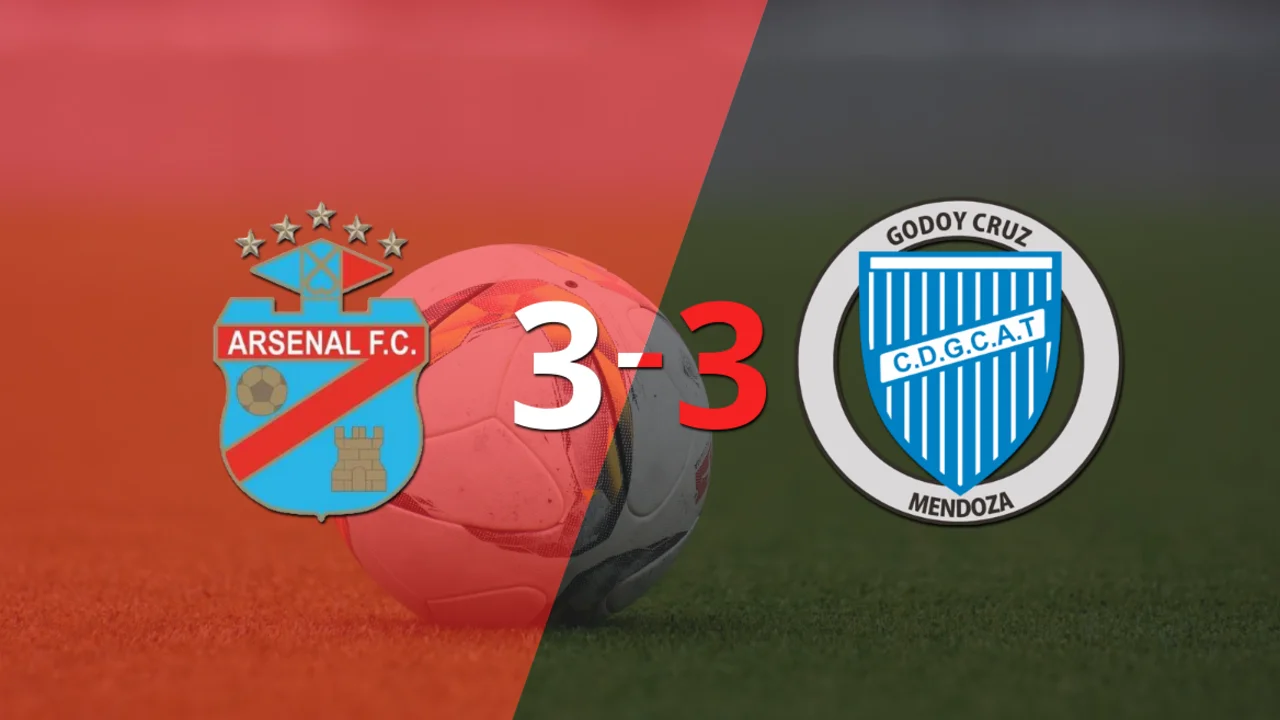 Lluvia de goles en el Viaducto, Arsenal y Godoy Cruz rescataron 1 punto