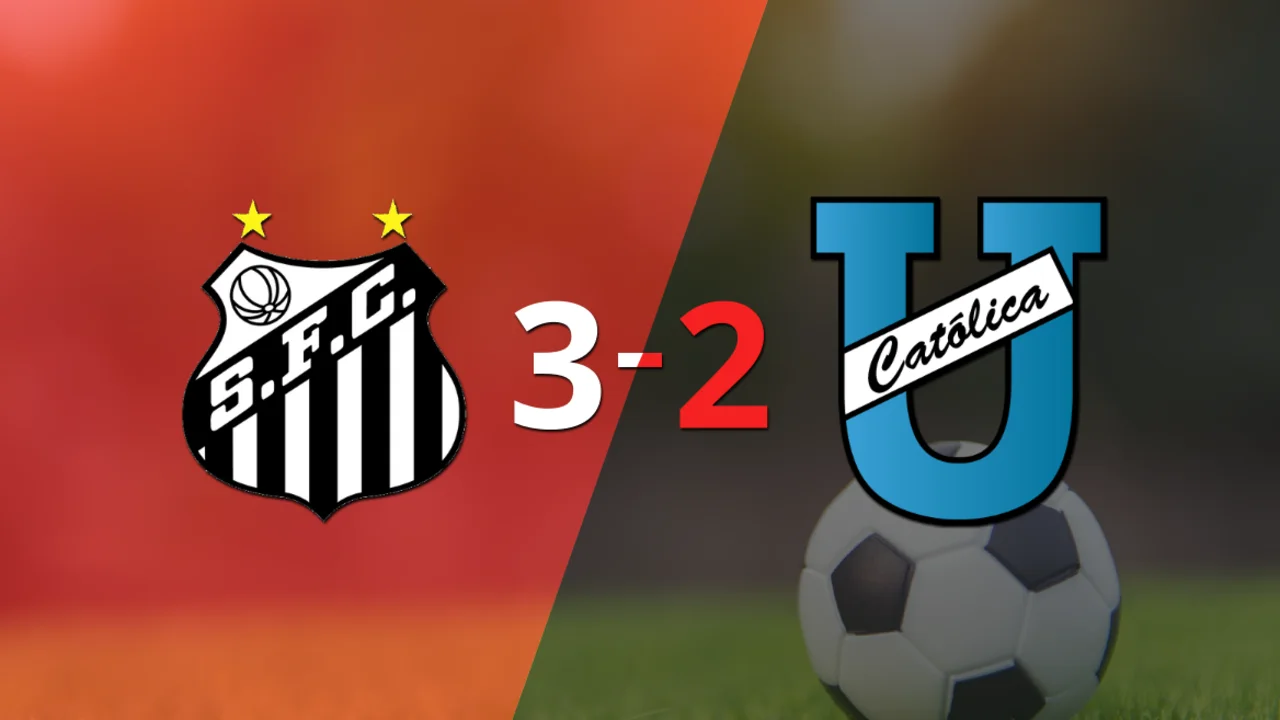 Con una mínima ventaja, Santos venció a U. Católica (E) en un duelo lleno de goles