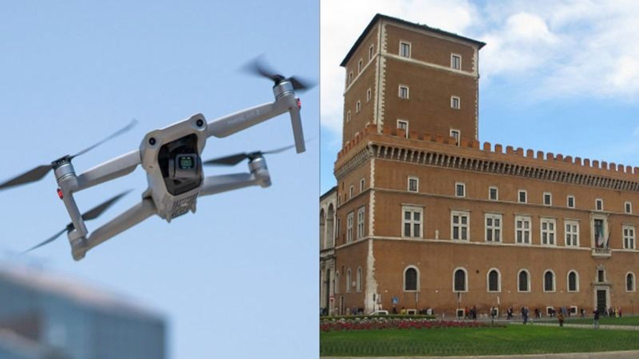 Un turista argentino estrelló un dron en el Palazzo Venezia