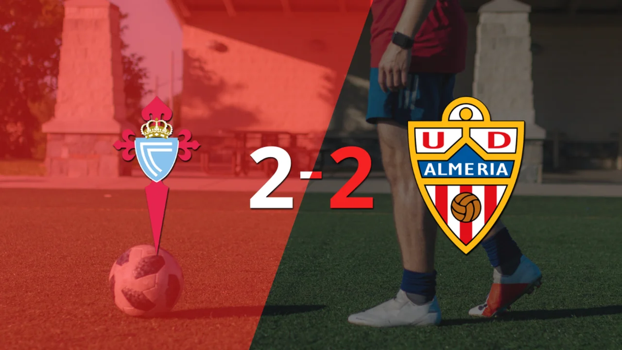 Almería sacó un punto luego de empatar a 2 goles con Celta