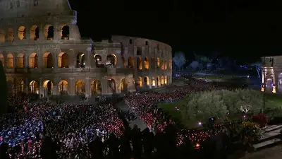 Así fue el Vía Crucis sin el Papa Francisco Así fue el Vía Crucis sin el Papa Francisco