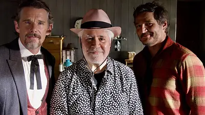 Pedro Almodóvar. Strange Way of Life. Pedro Pascal. Ethan Hawke Pedro Almodóvar. Strange Way of Life. Pedro Pascal. Ethan Hawke