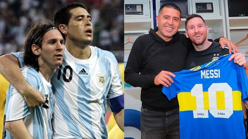 Lionel Messi Juan Román Riquelme Barcelona Selección Argentina