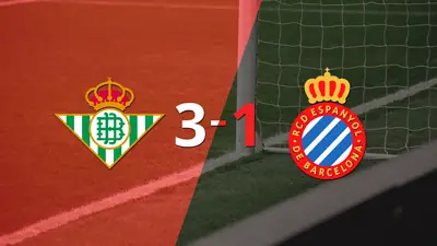 Con muchos goles, Betis derrotó 3-1 a Espanyol Con muchos goles, Betis derrotó 3-1 a Espanyol