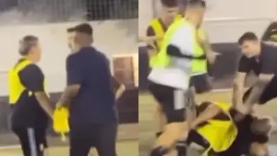 Chapu Martínez y Kai Molinelli a las piñas en un partido de fútbol Chapu Martínez y Kai Molinelli a las piñas en un partido de fútbol