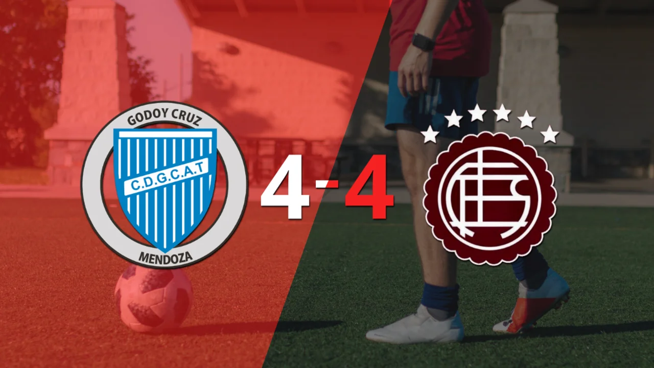 Lanús empató con Godoy Cruz y Leandro Díaz anotó dos goles