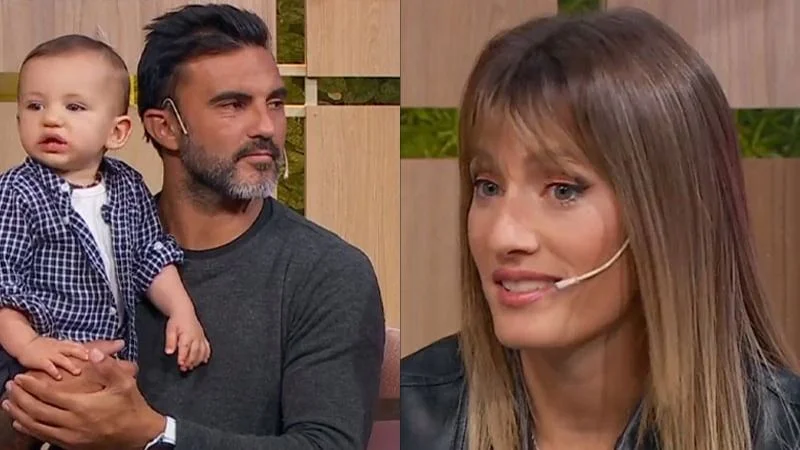 Fabián Cubero y Mica Viciconte con su hijo Luca