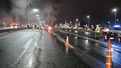 Corte total en ambas manos de la autopista Riccheri Corte total en ambas manos de la autopista Riccheri