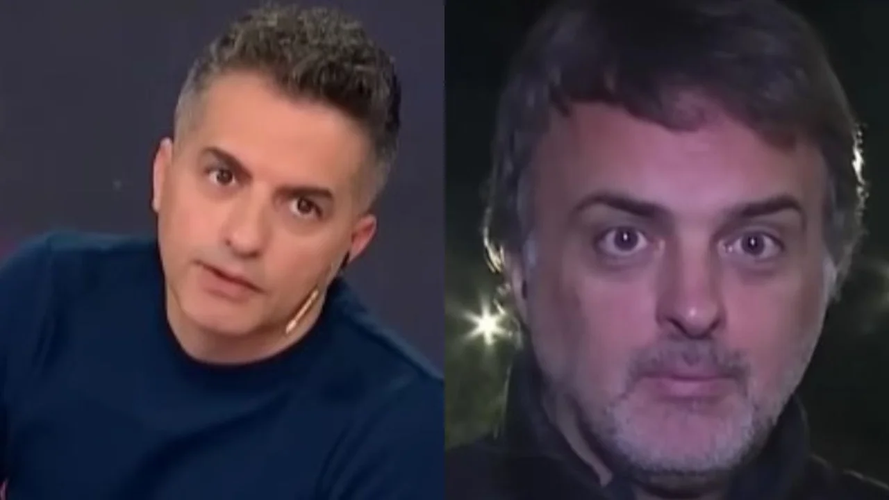 Ángel De Brito y el movilero de LAM Santiago Sposato