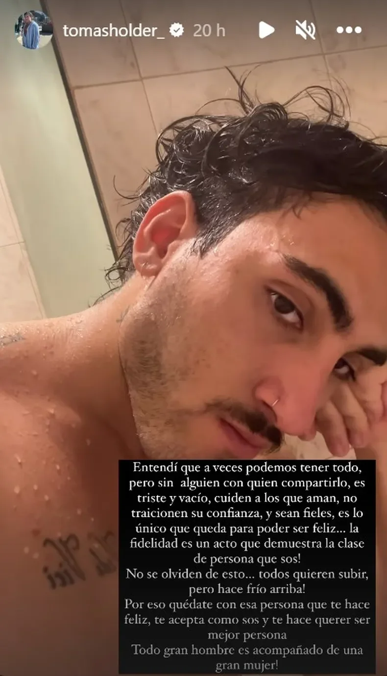 Tomás Holder compartió un posteo que preocupó a todos: 