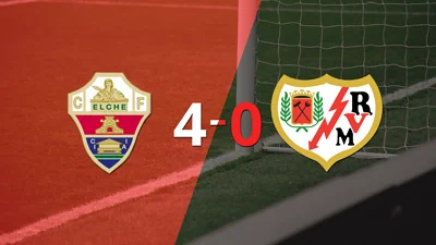 Tranquila victoria de Elche por 4 a 0 frente a Rayo Vallecano Tranquila victoria de Elche por 4 a 0 frente a Rayo Vallecano