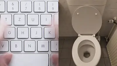 Teclado e inodoro Teclado e inodoro