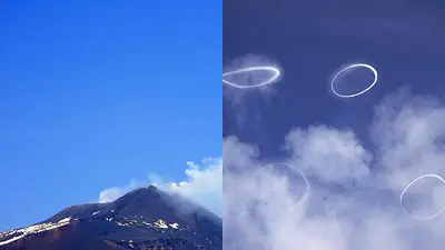 El volcán Etna y sus anillos volcánicos. El volcán Etna y sus anillos volcánicos.