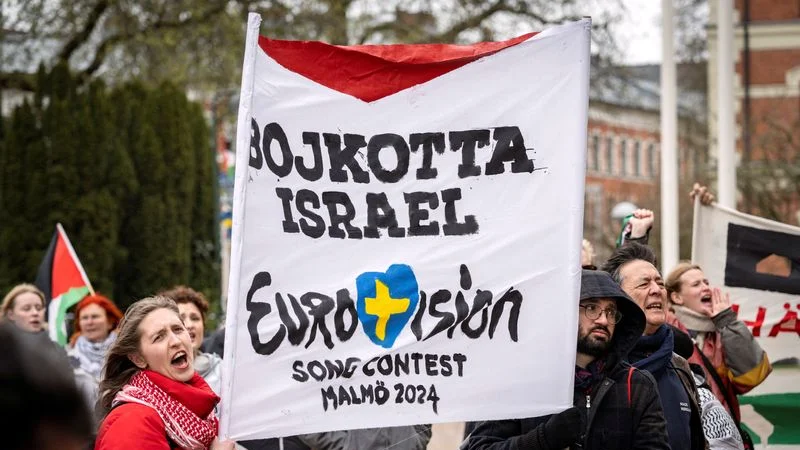 Manifestantes en la ciudad que organizará Eurovisión piden boicot a Israel