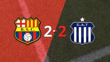 Pese a doblete de Damián Díaz, Barcelona empató con Talleres