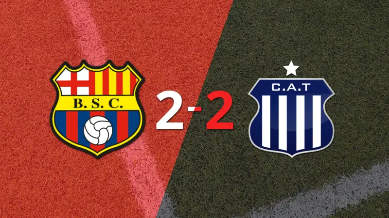 Pese a doblete de Damián Díaz, Barcelona empató con Talleres