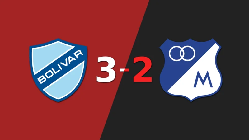 Bolívar sacó el triunfo ante Millonarios a pesar del doblete de Leonardo Castro