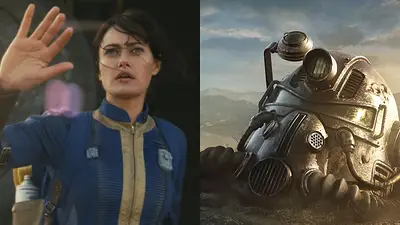 La protagonista de la serie Fallout y una escena del Fallout 76. La protagonista de la serie Fallout y una escena del Fallout 76.