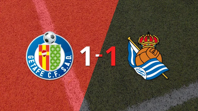 Getafe no pudo en casa ante Real Sociedad y empataron 1-1 