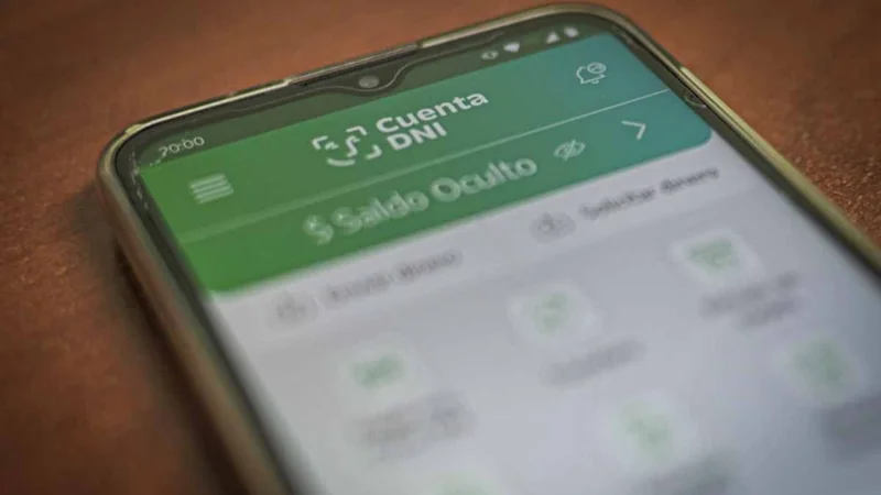 Aplicación de la Cuenta DNI en un teléfono celular 