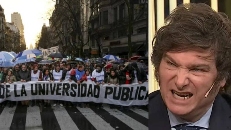 Javier Milei. Marcha universitaria